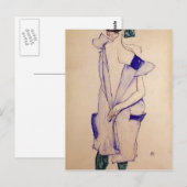 Egon Schiele - Standing Girl in a Blue and Green Briefkaart (Voorkant / Achterkant)