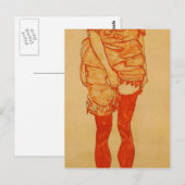 Egon Schiele - Standing Voman in Red Briefkaart (Voorkant / Achterkant)