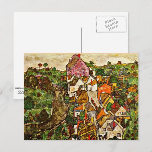 Egon Schiele - Stein an der Donau Briefkaart (Voorkant / Achterkant)