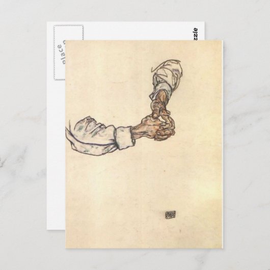 Egon Schiele - Studie van de handen Briefkaart (Voorkant / Achterkant)
