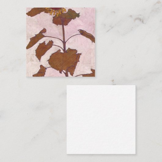 Egon Schiele- Sunflower 1909 Vierkante Visitekaartje (Voorkant / Achterkant)