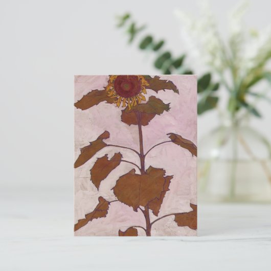 Egon Schiele- Sunflower Briefkaart (Staand voorkant)