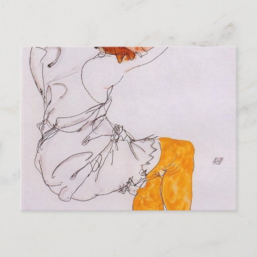 Egon Schiele- The Slapling Girl 1913 Briefkaart (Voorkant)