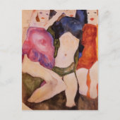 Egon Schiele- Three Girls Briefkaart (Voorkant)
