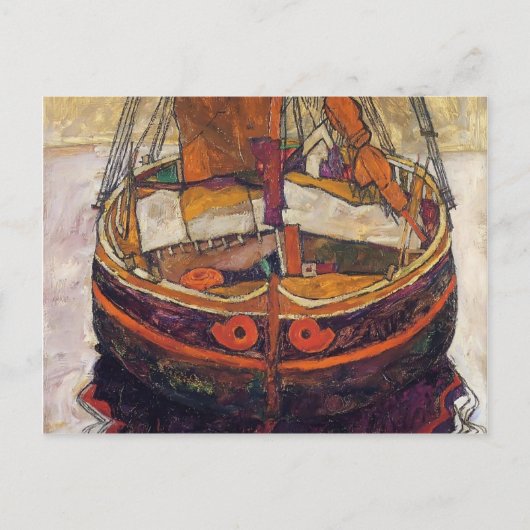 Egon Schiele- Trieste Vissen Boat Briefkaart (Voorkant)