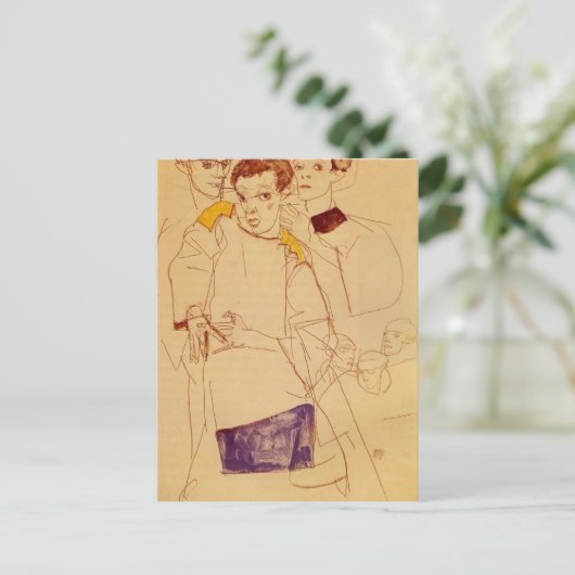 Egon Schiele - Triple Self Portrait Briefkaart (Staand voorkant)