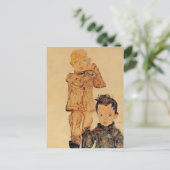 Egon Schiele- Twee jongens Briefkaart (Staand voorkant)