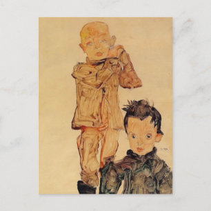 Egon Schiele- Twee jongens Briefkaart