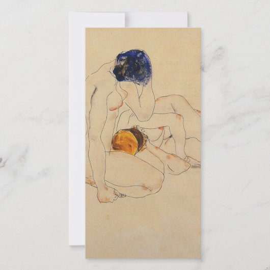 Egon Schiele - Twee Vrienden Feestdagenkaart (Voorkant)