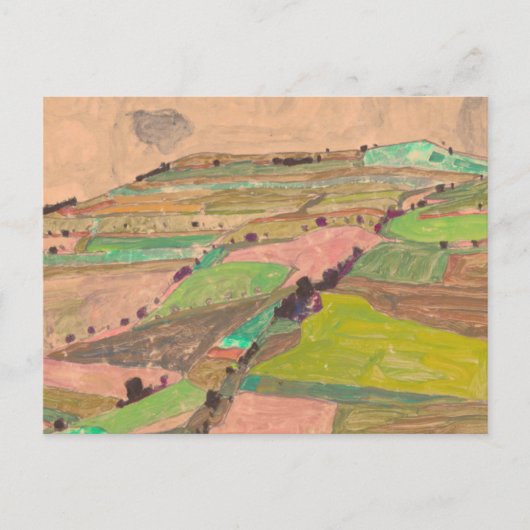 Egon Schiele - Veldlandschap Briefkaart (Voorkant)