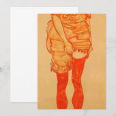 Egon Schiele - Vrouw in rood 1913 Aankondiging (Voorkant / Achterkant)