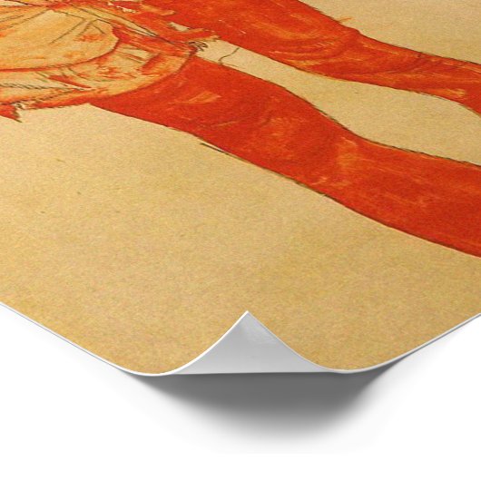 Egon Schiele - Vrouw in rood 1913 Poster (Hoek)
