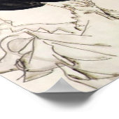 Egon Schiele - Vrouw in zwarte kussen Poster (Hoek)