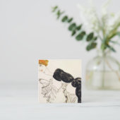 Egon Schiele - Vrouw in zwarte kussen Vierkante Visitekaartje (Staand voorkant)