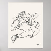 Egon Schiele Vrouw Lying Kunst Print  (Voorkant)