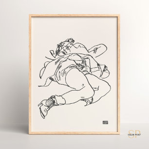 Egon Schiele Vrouw Lying Kunst Print 