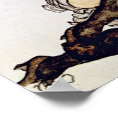 Egon Schiele - Vrouw met groene kousen Poster (Hoek)