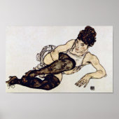 Egon Schiele - Vrouw met groene kousen Poster (Voorkant)