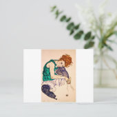 Egon Schiele - vrouw met legerwerk Briefkaart (Staand voorkant)