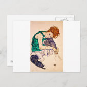 Egon Schiele - vrouw met legerwerk Briefkaart (Voorkant / Achterkant)