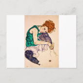 Egon Schiele - vrouw met legerwerk Briefkaart (Voorkant)
