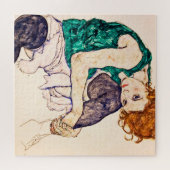 Egon Schiele - vrouw met legerwerk Legpuzzel (Horizontaal)