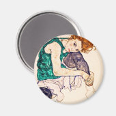 Egon Schiele - vrouw met legerwerk Magneet (Voorkant / Achterkant)