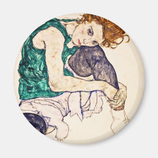 Egon Schiele - vrouw met legerwerk Magneet (Voorkant)