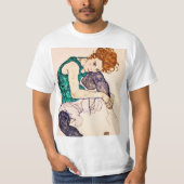 Egon Schiele - vrouw met legerwerk T-shirt (Voorkant)