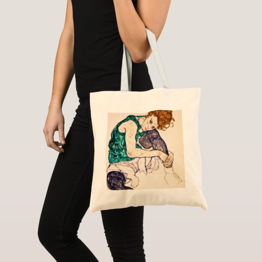 Egon Schiele - vrouw met legerwerk Tote Bag (Voorkant (product))