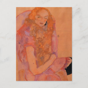 Egon Schiele- Vrouw met Long Hair Briefkaart