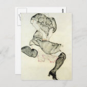 Egon Schiele - Vrouw met zwarte kussen Briefkaart (Voorkant / Achterkant)