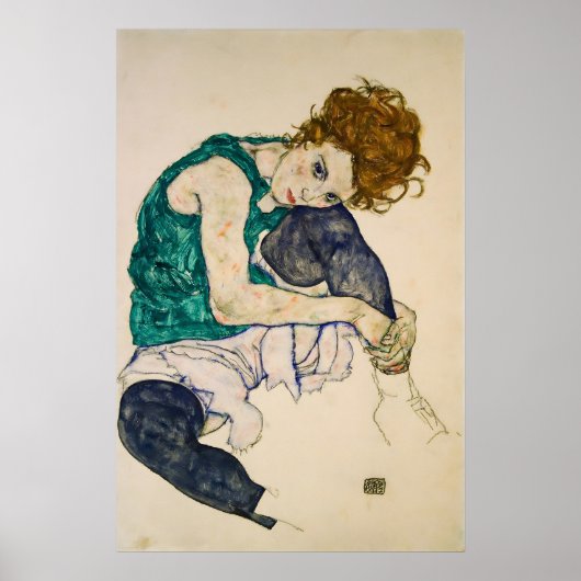Egon Schiele Vrouw Schilderen Expressionistisch Po Poster (Voorkant)