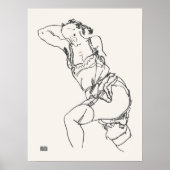 Egon Schiele Vrouw Verzonken Kunst Print (Voorkant)