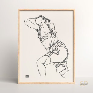 Egon Schiele Vrouw Verzonken Kunst Print 