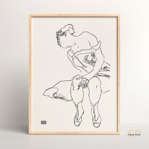 Egon Schiele Vrouw Zittend Kunst Print Tekening