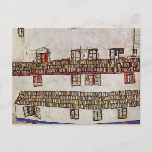 Egon Schiele- Windows (Voorbeeld van een huis) Briefkaart (Voorkant)