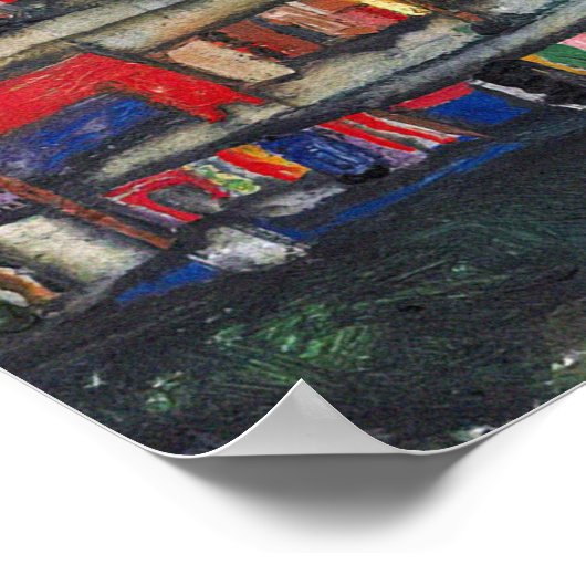 Egon Schiele - woningen met wasgoed Poster (Hoek)