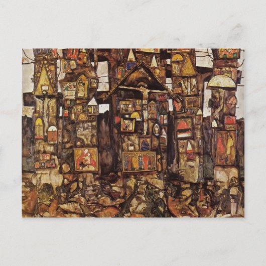 Egon Schiele- Woodland Prayer Briefkaart (Voorkant)