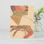 Egon Schiele zelf portret met handen op de borst Kaart (Staand voorkant)