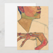 Egon Schiele zelf portret met handen op de borst Kaart (Voorkant / Achterkant)