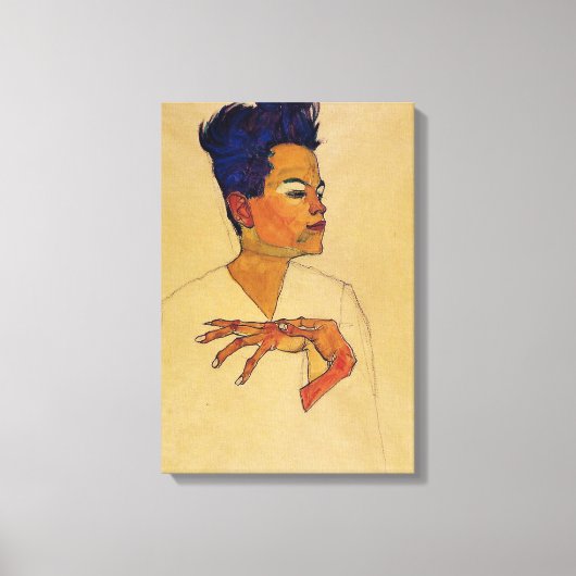 Egon Schiele Zelfportret Canvas Print (Voorkant)