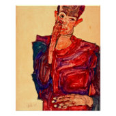 Egon Schiele - zelfportret met gelaatzucht Perfect Poster (Voorkant)