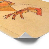 Egon Schiele - zelfportret met handen op de borst Poster (Hoek)