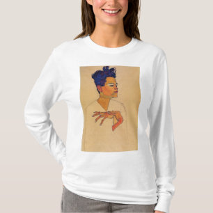 Egon Schiele - zelfportret met handen op de borst T-shirt
