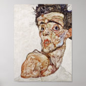 Egon Schiele - Zelfportret met woekerschouder Poster (Voorkant)