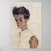Egon Schiele - zelfportret Poster (Voorkant)