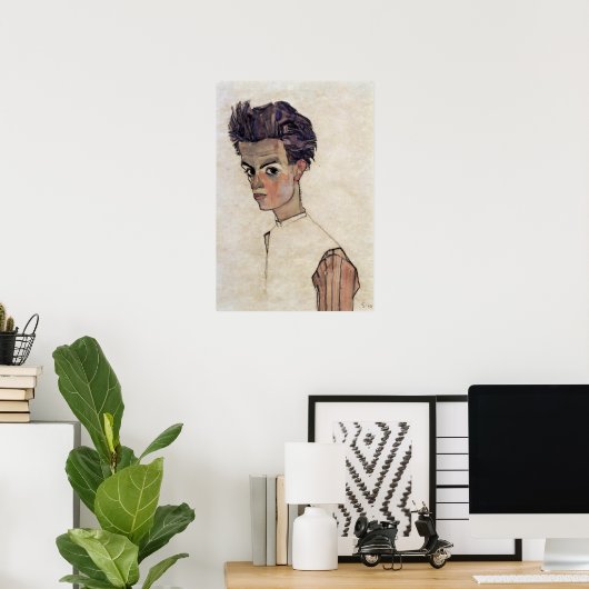 Egon Schiele - zelfportret Poster (Thuiskantoor)