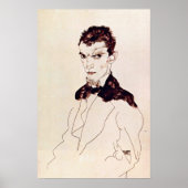 Egon Schiele - zelfportret Poster (Voorkant)