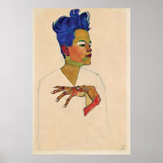 Egon Schiele Zelfportret Print Expressionisme (Voorkant)